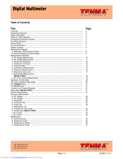 Tenma UT60C Operating Manual