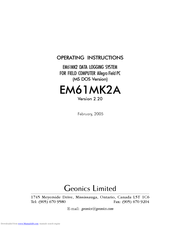 Geonics Limited EM61MK2A Operating Instructions Manual