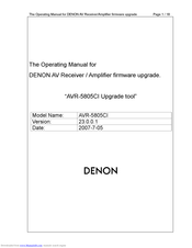 Denon AVR-5805CI AV Operating Manual