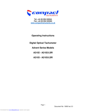 Compact Instruments Advent Series Operating Instructions Manual