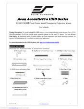 Elite Screens EDGE FREE Aeon AcousticPro UHD Series User Manual