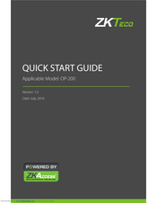ZKTeco OP-200 Quick Start Manual