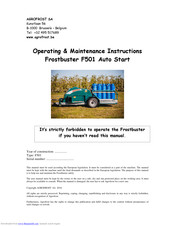AGROFROST Frostbuster F501 Operating & Maintenance Instructions