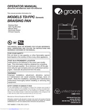 Groen OM-BTD Operator's Manual