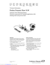 Endress+Hauser Proline Prosonic Flow 91W Technical Information