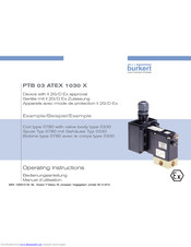 Burkert PTB 03 ATEX 1030 X Operating Instructions Manual
