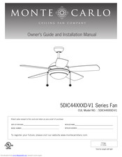 Monte Carlo Fan Company 5DIC44XXXD-V1 Series Owner's Manual And Installation Manual