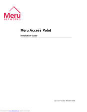 Meru Networks AP100-P Installation Manual
