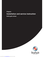 Stafsjö JTV Original Installation And Service Instruction