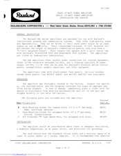 rauland DAX120 Installation And Service Manual