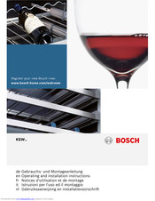 Bosch KSW series Operating And Installation Instructions