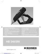 Buhnen HB 250 Translation Of The Original Operating Instructions