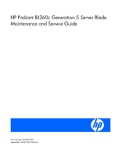 HP ProLiant BL360 G5 Maintenance And Service Manual