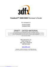 3dfx Voodoo3 3000 Reviewer's Manual