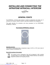 INTRATONE Intracall 14-0144 Installing And Connecting