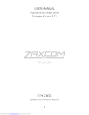 Zaxcom ERX2TCD User Manual