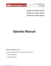 KENT STUD WELDING CO., LTD DA-2000i Operate Manual