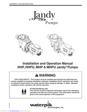 Jandy Pumps MHPU2.5 Installation And Operation Manual