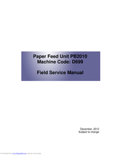 Ricoh PB2010 Field Service Manual