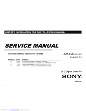 Sony KLV-26BX200 Service Manual