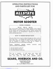 Allstate 788.104 Operating Instructions And Parts List Manual