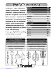 Tractel Blocfor B20 Operating And Maintenance Instructions Manual