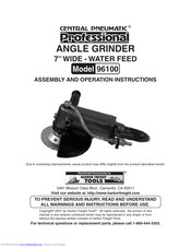 Central Pneumatic Professional 96100 Assembly And Operation Instructions Manual