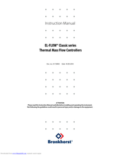 BRONKHORST EL-FLOW Classic Series Instruction Manual