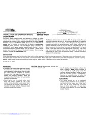 Shurflo Blaster Series Installation And Operation Manual