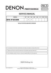 Denon DN-F650R Service Manual