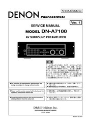Denon DN-A7100 - AV Surround Preamplifier Service Manual
