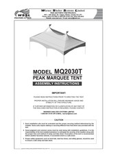 Warner Shelter Systems Limited MQ2030T Assembly Instructions Manual