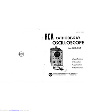 RCA WO-33A Manual