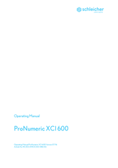 Schleicher ProNumeric XCI 600 Operating Manual
