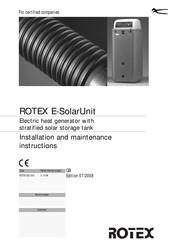 Rotex E-Solar Unit ESU 509 Installation And Maintenance Instructions Manual