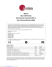 UniData Communication Systems Neon 2000 Series Manual