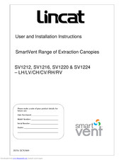 Lincat SV1216 User And Installation Instructions Manual