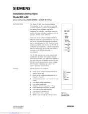 Siemens ZIC-4AC Installation Instructions Manual