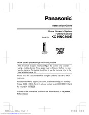 Panasonic KX-HNC800E Installation Manual