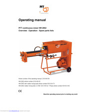 PFT HM 2002 Operating Manual