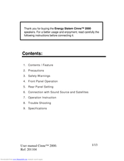 ENERGY SISTEM Cinne 2000 Manual
