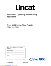 Lincat Opus 800 OE8211 Installation, Operating And Servicing Instructions