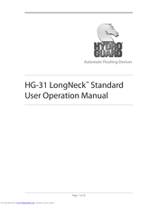 HYDRO GUARD LongNeck Standard HG-31 User's Operation Manual