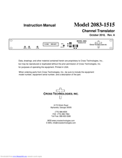 Cross Technologies 2083 Instruction Manual