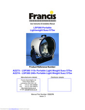 Francis Searchlights LSP380 User Instruction & Installation Manual
