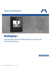Mobotix MxDisplay Plus Quick Start Manual