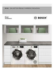 Bosch WTG865H2UC Use And Care Manual / Installation Instructions