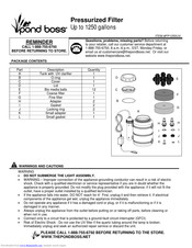 Pond Boss FP1250UV Manual