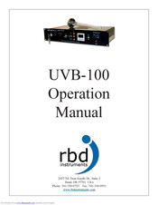 rbd instruments UVB-100 Operation Manual