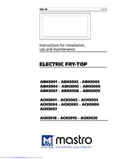 mastro ACH3 Series Instructions For Installation, Use And Maintenance Manual
